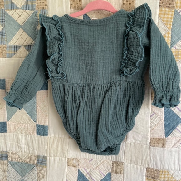 Ruffle Peplum Teal Onsie - Picture 2 of 3